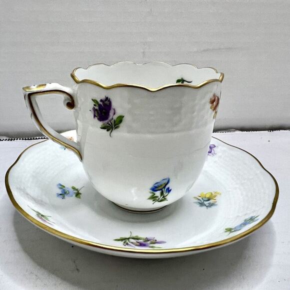 HEREND Mille Fleur Mf Demitasse Cup Saucer - Picture 1 of 14